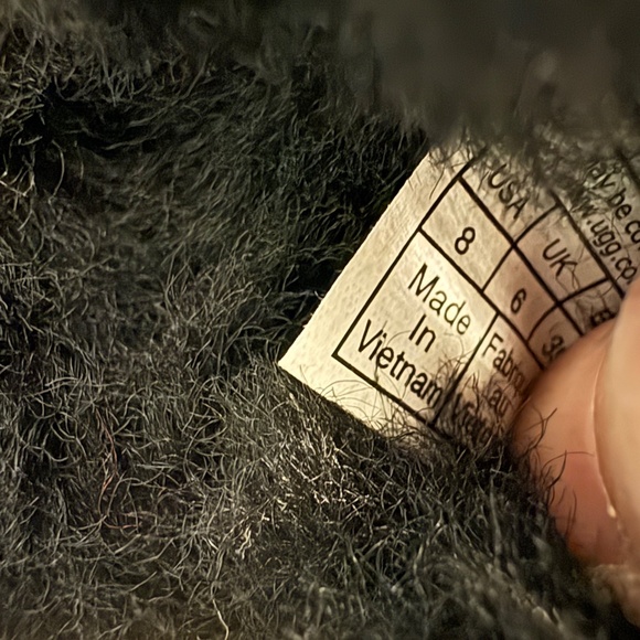 Size 8 - UGG Black Womens FLUFF SLIDES II Genuine Shearling Sandals Slippers - Picture 6 of 8